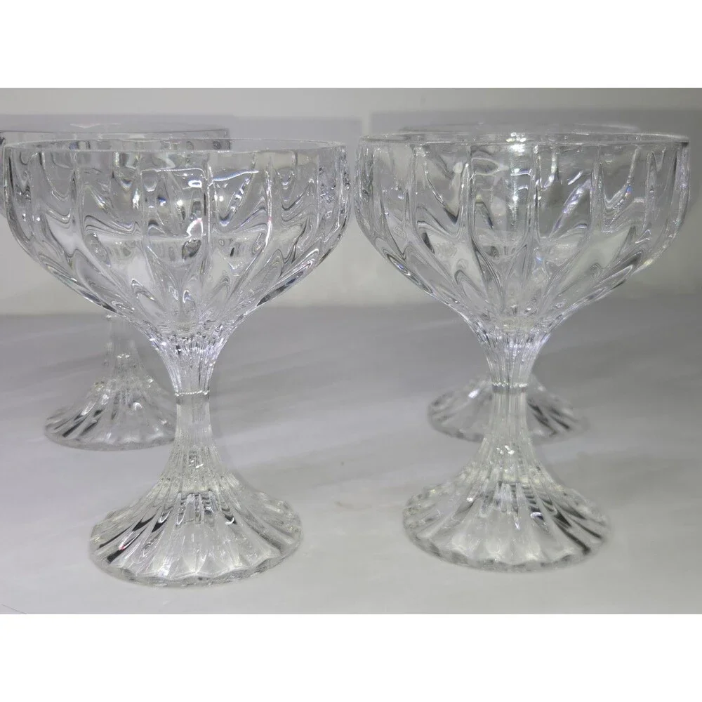 Set Of 4 Mikasa Park Lane Crystal Champagne Tall Sherbet Glasses 5 1/8